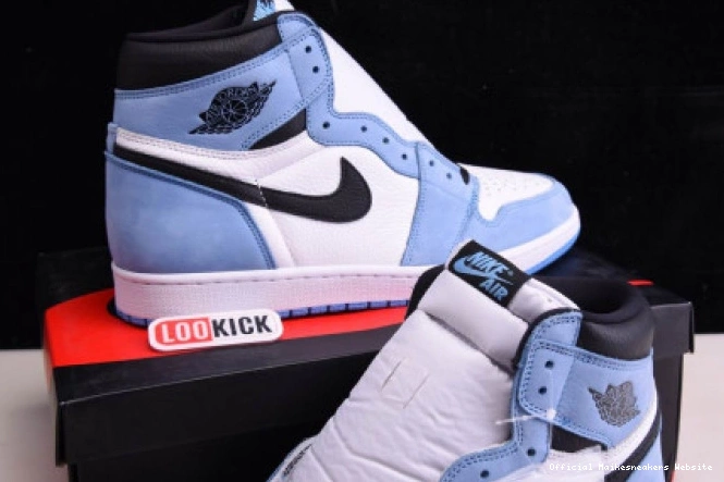 Official Maikesneakers WHITE RETRO HIGH BLACK AIR BLUE 1 UNIVERSITY 555088-134 JORDAN 0805
